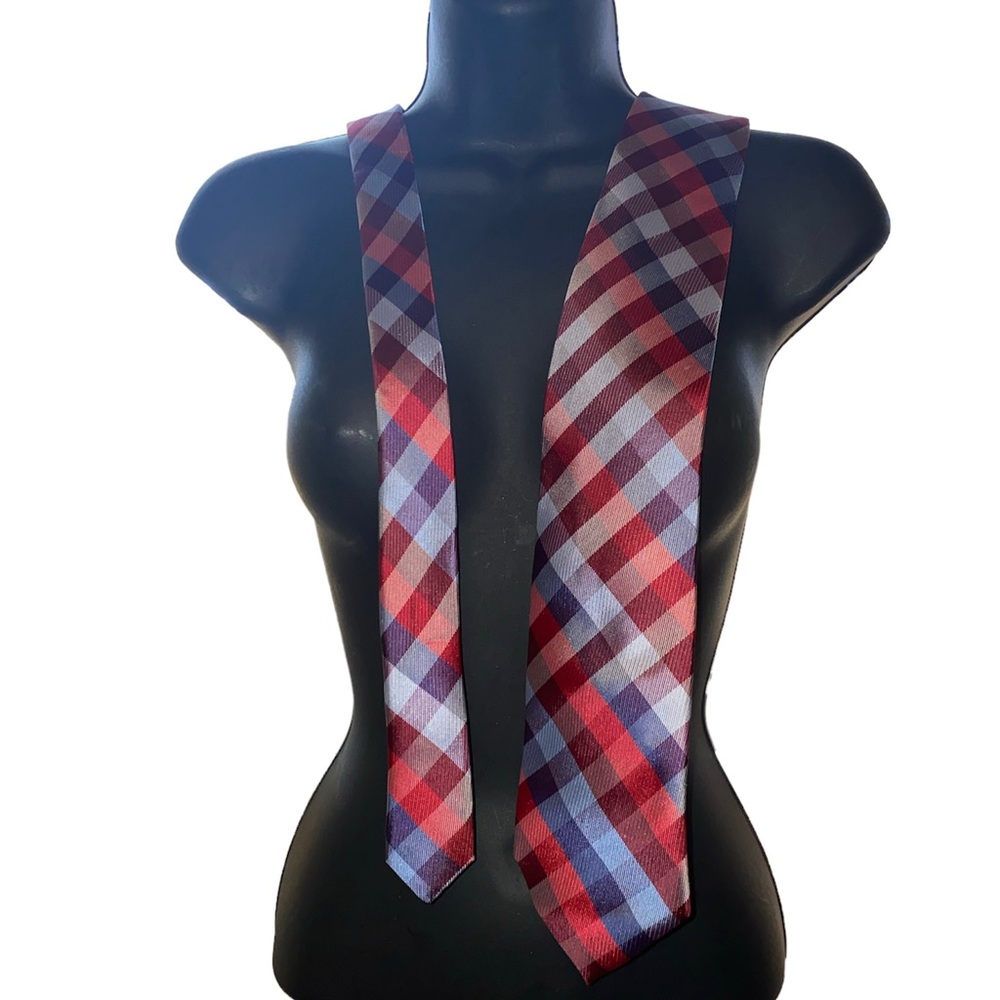 Izod Men's 100% Silk Men's Tie Plaid Holiday Multicolor 57” x 3”